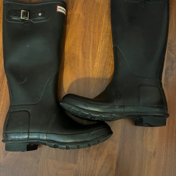 HUNTER Original Tall Rain Boots Black W23499 Size: 7M/8F - Picture 5 of 7